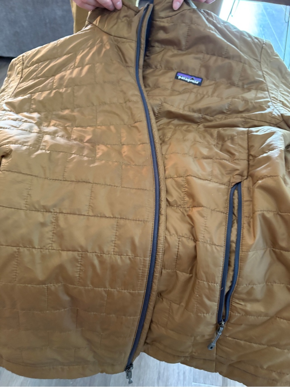 Patagonia Nana Puff Jacket with Purple, Blue, Pink and Orange Logo